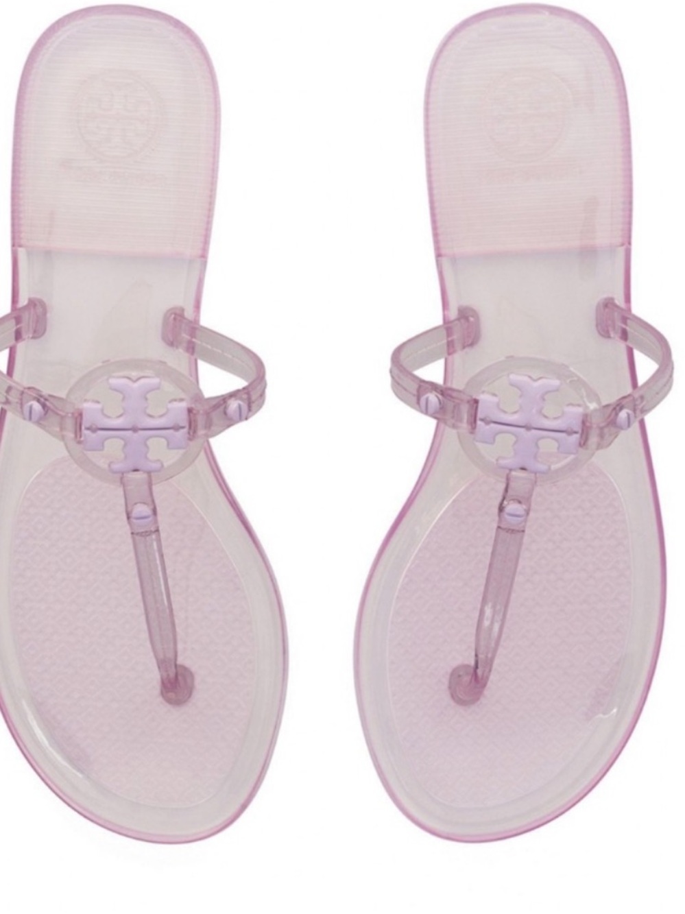 Tory Burch mini Miller Lilac purple Jelly Thong Sandal with Logo Medallion size8 - Picture 2 of 6